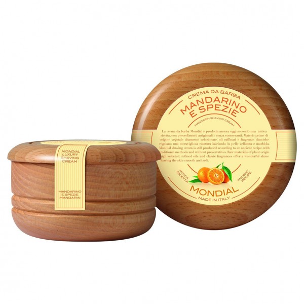 Mandarino e Spezie Shaving Cream im Holztiegel